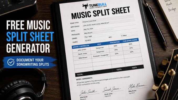 Free Music Split Sheet Generator